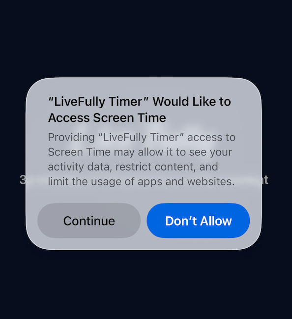 Screen Time permission